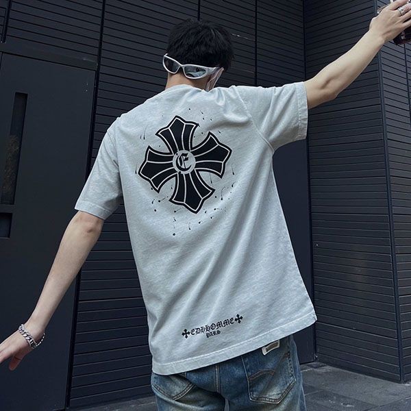 ★日本!!人気！クロムハーツ スーパーコピー Tシャツ CHプラス グレー メンズ Kuv15070